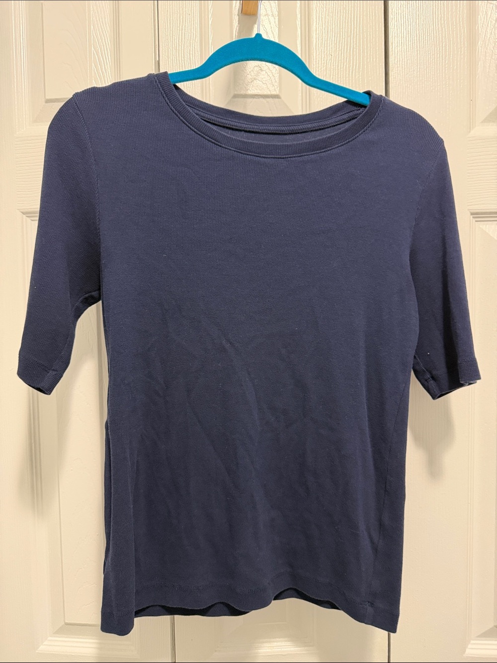 LOFT Navy Short-Sleeve Crewneck Tee